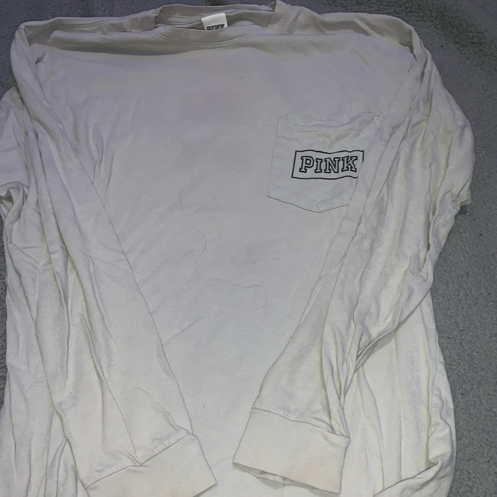 Gray long sleeve hoodie (pink)